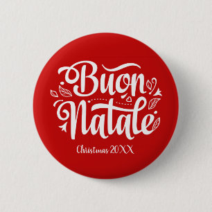 Custom Buon Natale Italian Merry Christmas 2 Inch Round Button