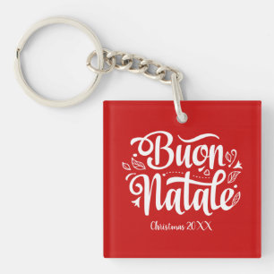 Custom Buon Natale Italian Merry Christmas Keychain