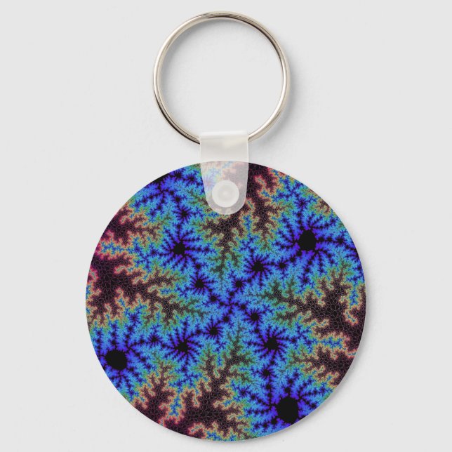 Custom Burgundy Blue Speckle Keychain (Front)