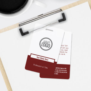 Custom Burgundy Colour Block Professional Name Badge