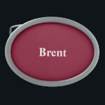 Custom Burgundy Gift Monochromatic Oval Belt Buckle<br><div class="desc">Personalized Belt Buckle Solid Colour Option -  Sleek and individualized Designer Solid Colour Design - Burgundy Gift Monochromatic Colour Coordinating personalized Oval Shaped Custom Colour Belt Buckles will be used for gifting or making making a stylish addition to your wardrobe.</div>