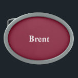 Custom Burgundy Gift Monochromatic Oval Belt Buckle<br><div class="desc">Personalized Belt Buckle Solid Colour Option -  Sleek and individualized Designer Solid Colour Design - Burgundy Gift Monochromatic Colour Coordinating personalized Oval Shaped Custom Colour Belt Buckles will be used for gifting or making making a stylish addition to your wardrobe.</div>