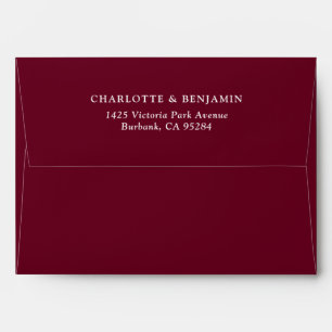 Custom Burgundy Red Return Address 5x7 Envelopes