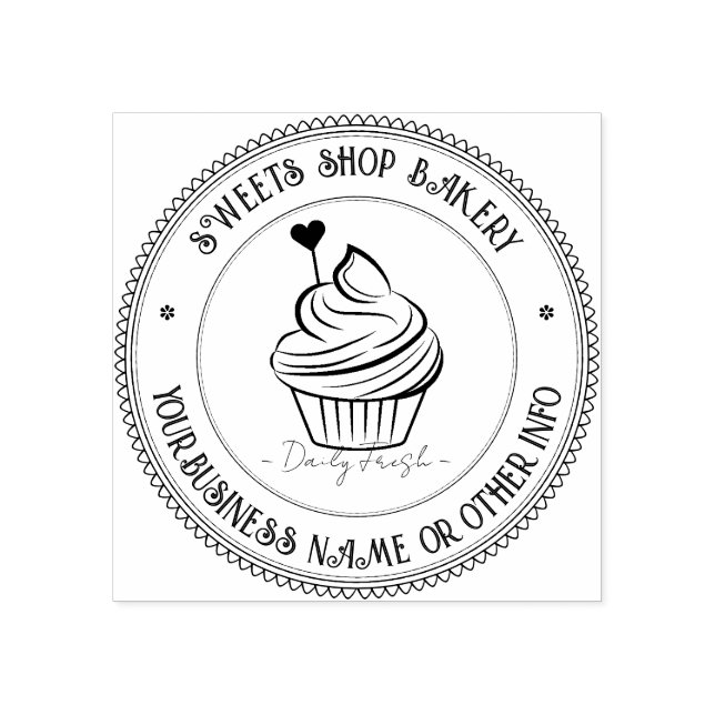 Custom Busines Logo | Cute Homemade Bakery Logo  Rubber Stamp (Imprint)