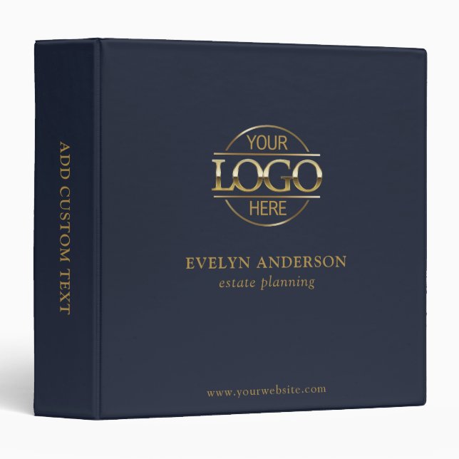 Custom Busines Logo Professional Corporate Records Binder (Front/Spine)