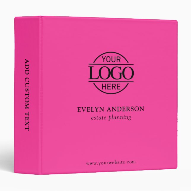 Custom Busines Logo Professional Corporate Records Binder (Front/Spine)