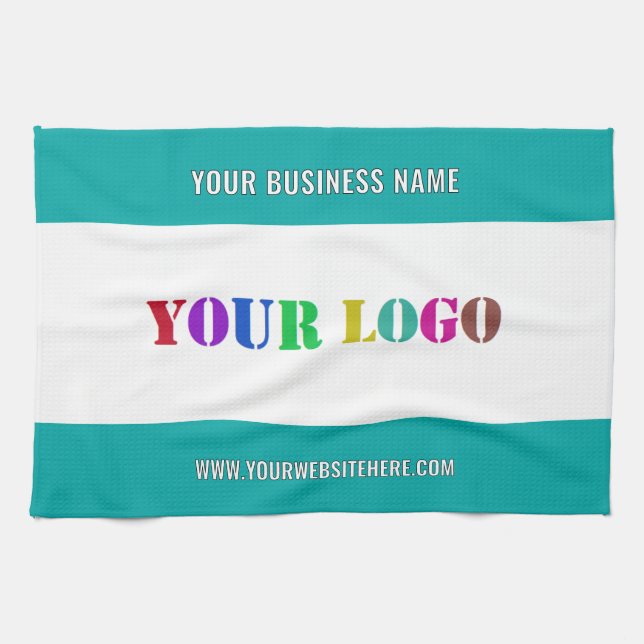 Custom Busines Logo Text and Colours Kitchen Towel (Horizontal)