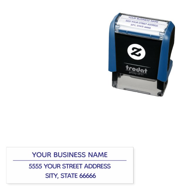 Custom Business Address Name Modern Stamp (In Situ)