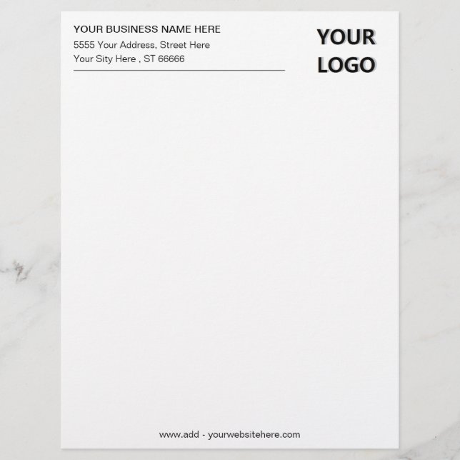 Custom Business Address Office Letterhead and Logo (Front)