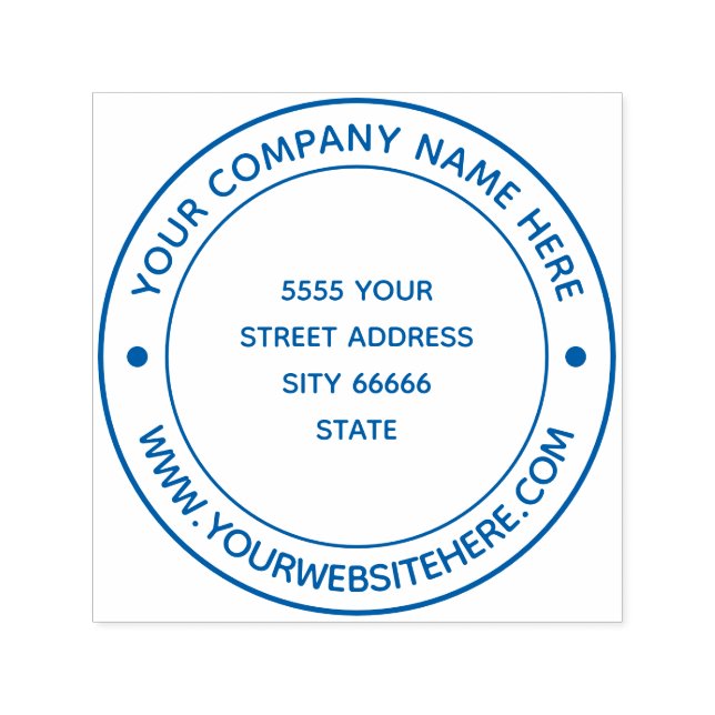 Custom Business Address Round Self-inking Stamp (Design)