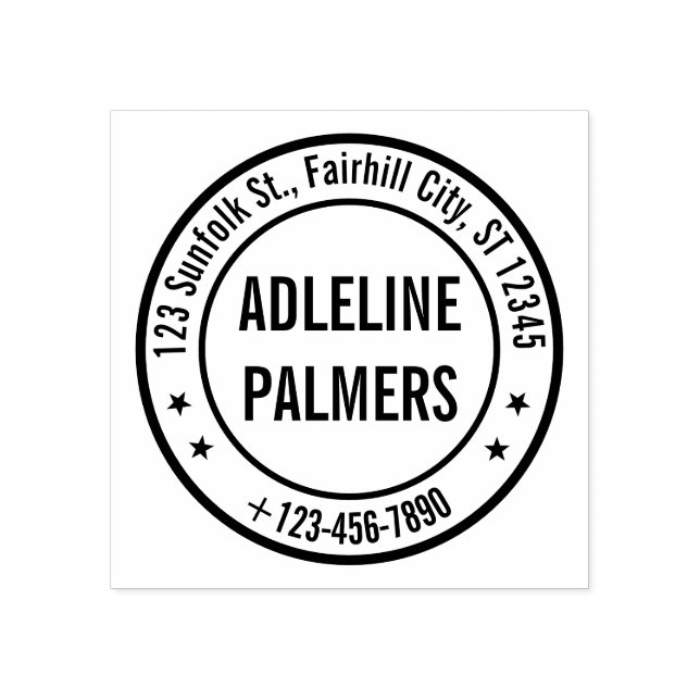 Custom Business Address Stamp – Round Design (Imprint)