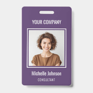 Custom Business Basic Simple Employee Name Photo Badge