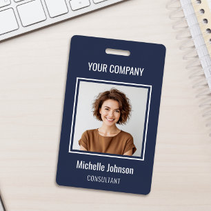 Custom Business Basic Simple Employee Name Photo Badge