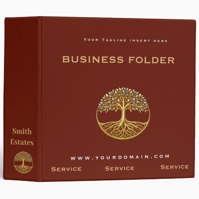 Custom Business Binder with tree of life design (Front/Spine)