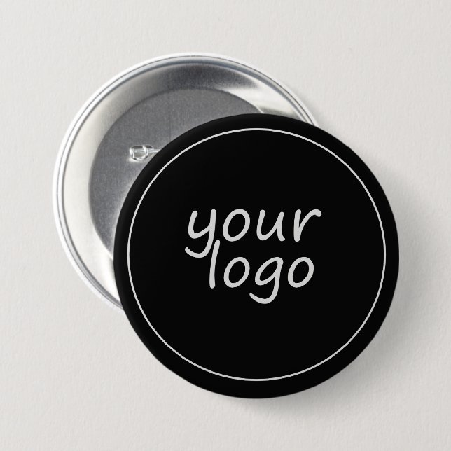 Custom Business | Black Colour 3 Inch Round Button (Front & Back)