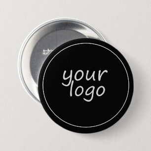 Custom Business   Black Colour 3 Inch Round Button