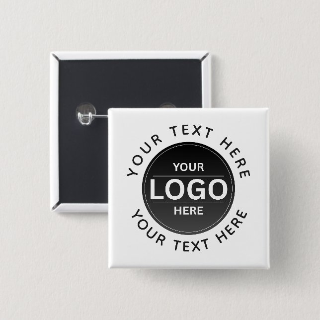 Custom Business Brand Logo 2 Inch Square Button (Front & Back)