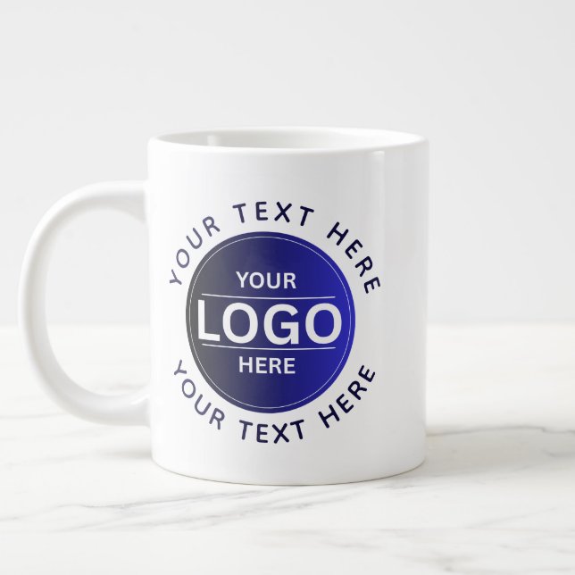 Custom Business Brand Logo Large Coffee Mug (Left)