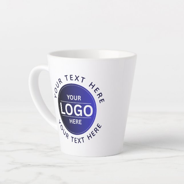 Custom Business Brand Logo Latte Mug (Left Angle)