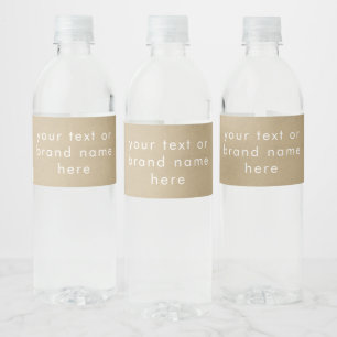 Custom Business Brand Text Professional Kraft Water Bottle Label