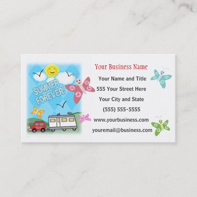 Custom Business Campgrounds / RV Sales Business Card (Front)