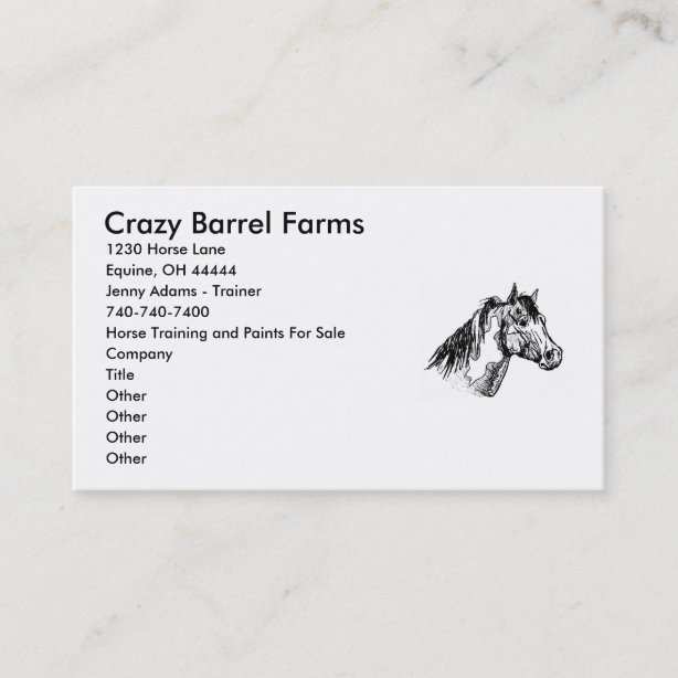 Horse Training Business Cards & Profile Cards Zazzle CA