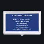 Custom Business Card Case with Your Own Design<br><div class="desc">Custom Colours and Font Personalized Full Contact Information Professional Modern Business Card Cases - Add Your Business Name - Company / Address / Phone / Fax / E-mail and Website - Contact Information - Choose / Add Your Favourite Background and Text / Font Colours - Resize and move or remove...</div>