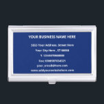 Custom Business Card Case with Your Own Design<br><div class="desc">Custom Colours and Font Personalized Full Contact Information Professional Modern Business Card Cases - Add Your Business Name - Company / Address / Phone / Fax / E-mail and Website - Contact Information - Choose / Add Your Favourite Background and Text / Font Colours - Resize and move or remove...</div>
