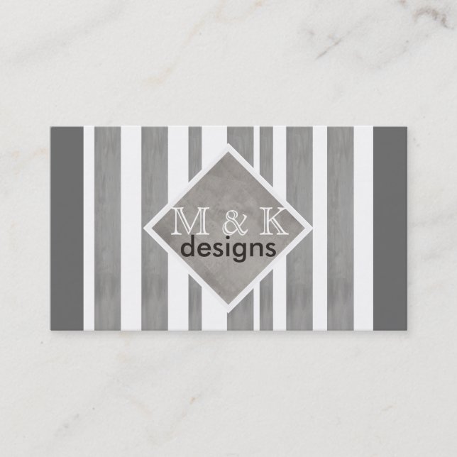 custom business card template modern chic stripes (Front)
