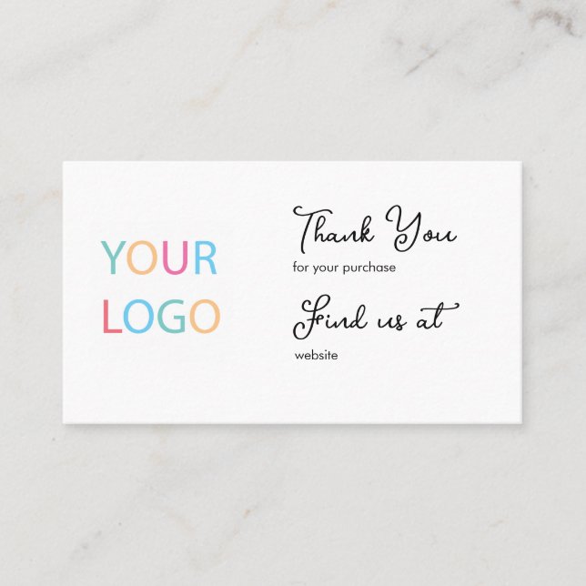 Custom Business Card Thank You (Front)