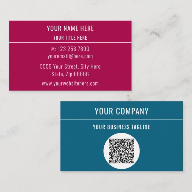 Custom Business Card with QR Code Your Own Design (Front/Back)
