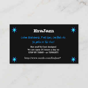 Custom business cards black with blue stars