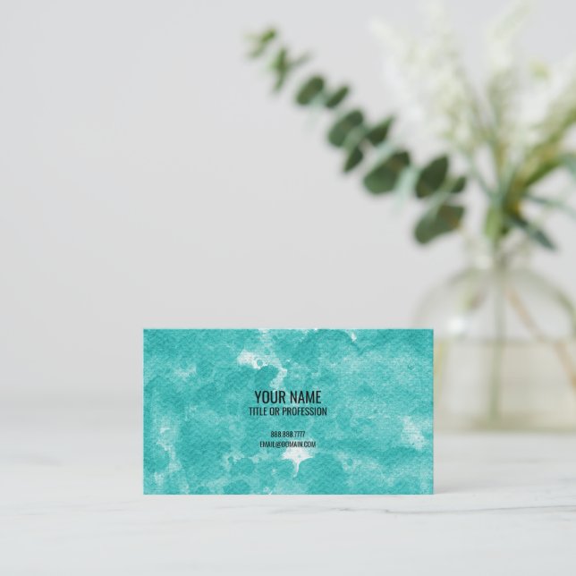 Custom Business Cards, Green Marble Personalized  Business Card (Standing Front)