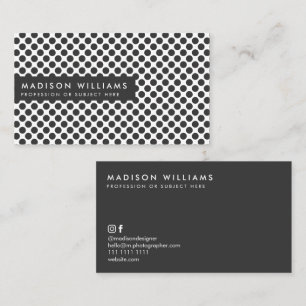 Custom Business Cards Minimal Polka Dot Stylish