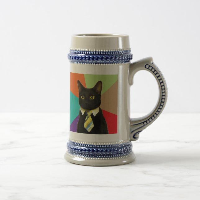 Custom Business Cat Beer Stein (Right)