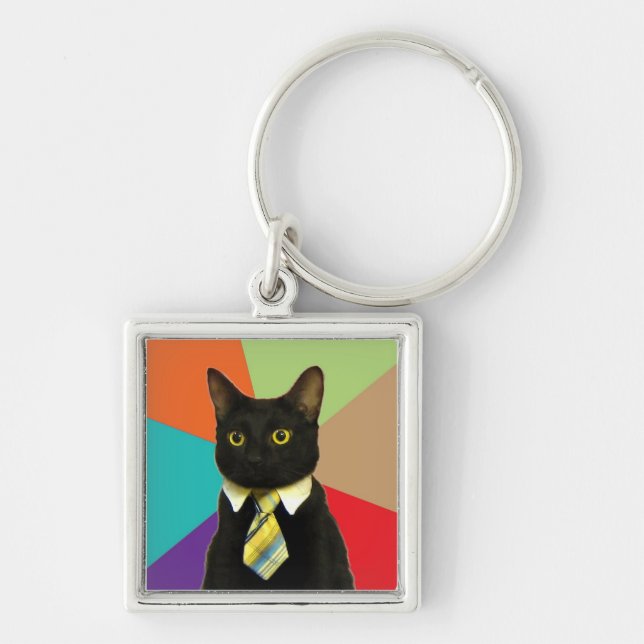 Custom Business Cat Keychain (Front)