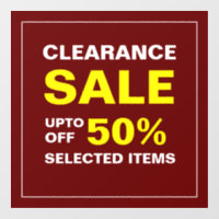 Custom Business Clearance Sale Window Cling