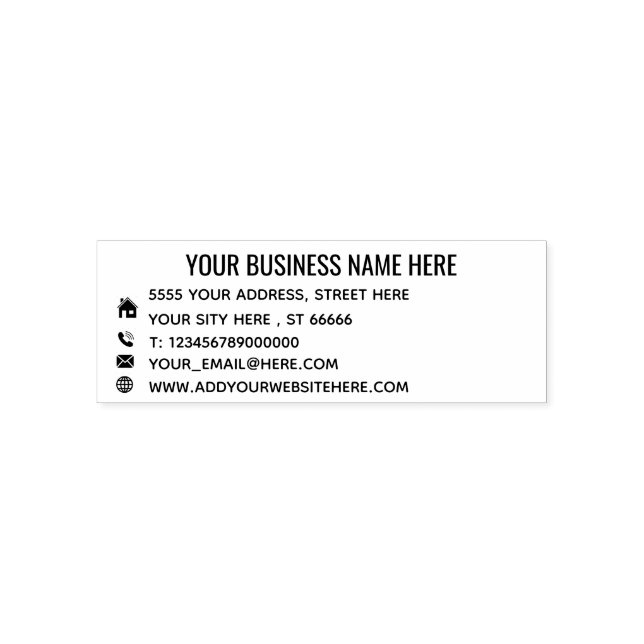 Custom Business Company Address Personalized Self-inking Stamp (Design)