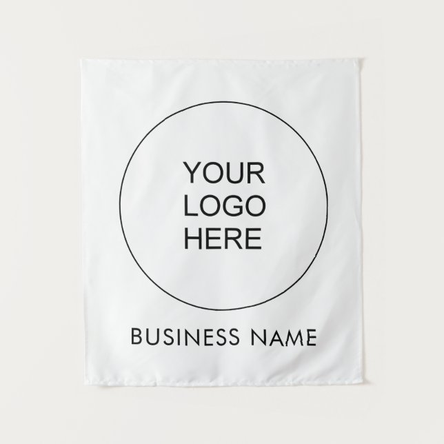 Custom Business Company Logo Add Text Template Tapestry (Front)