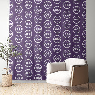 Custom Business Company Logo Backdrop Purple Tapestry