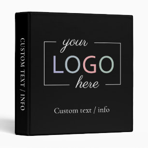 Custom Business Company Logo Black  Binder