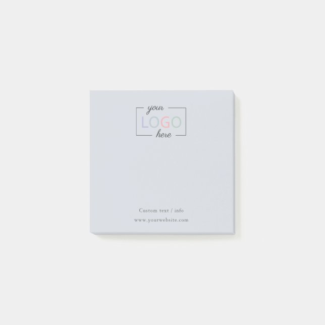 Custom Business Company Logo Dusty Blue Post-it Notes (Front)