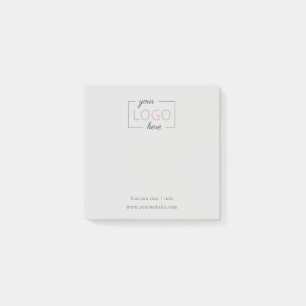 Custom Business Company Logo Grey Post-It Notes