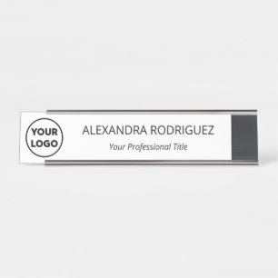 Custom Business Company Logo Name Job Title Desk Name Plate