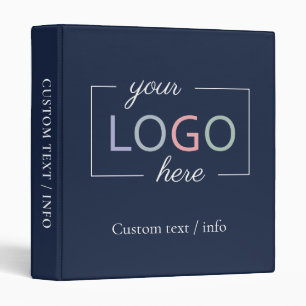 Custom Business Company Logo Navy Blue  Binder