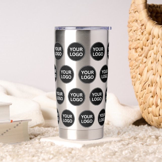 Custom Business Company Logo Pattern  Insulated Tumbler (Living Room)