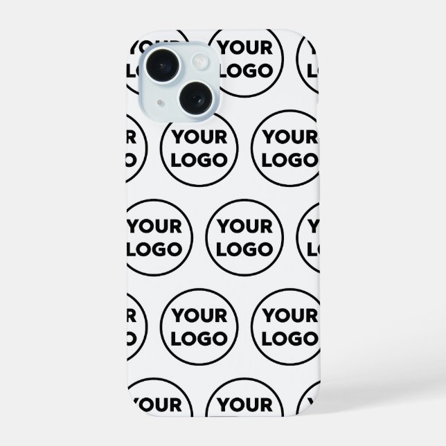 Custom Business Company Logo Pattern iPhone 15 Case (Back)