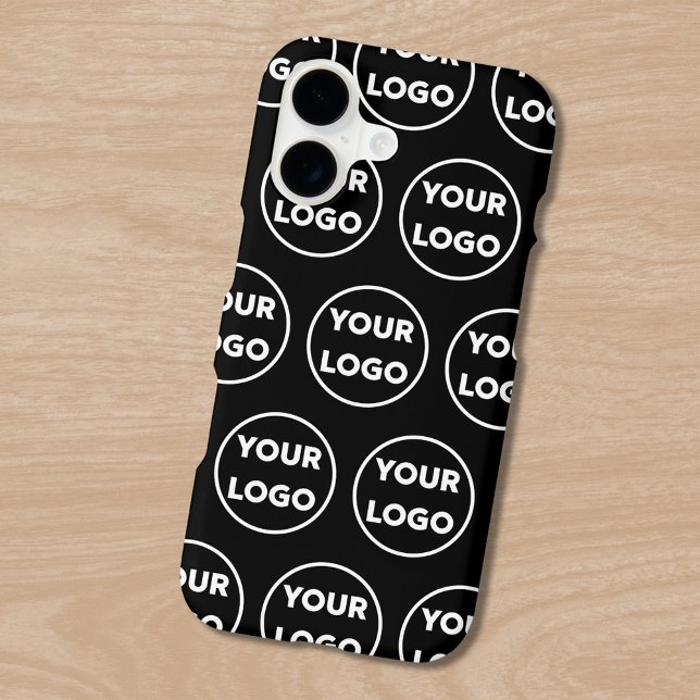 Custom Business Company Logo Pattern on Black (Custom Business Company Logo Pattern on Black Case-Mate iPhone Case in situ)