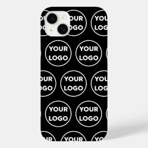 Custom Business Company Logo Pattern on Black Case-Mate iPhone 14 Plus Case