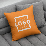 Custom Business Company Logo Promotional Branded Throw Pillow<br><div class="desc">Easily personalize this trendy throw pillow with your own business logo. You can change the background colour to match your logo or corporate colours. Promotional pillows make a long lasting impression so they make great corporate gifts, giveaways, or souvenirs for clients, customers, and employees. They can also be used to...</div>
